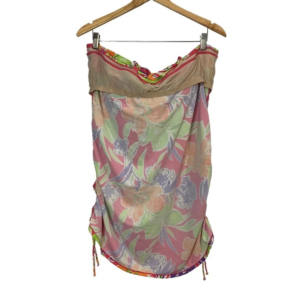 LANE BRYANT Neon Floral Swim Dress Sz 28